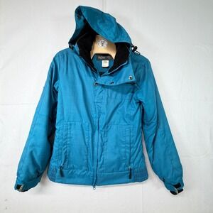Pulse‎ Women's Teal Blue Ski Snowboard Jacket Hooded Zip Pockets Size S